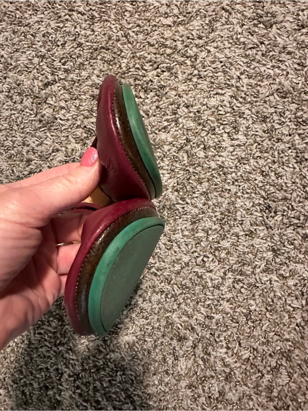 Tieks Burgundy Leather Ballet Flats - Picture 8 of 17